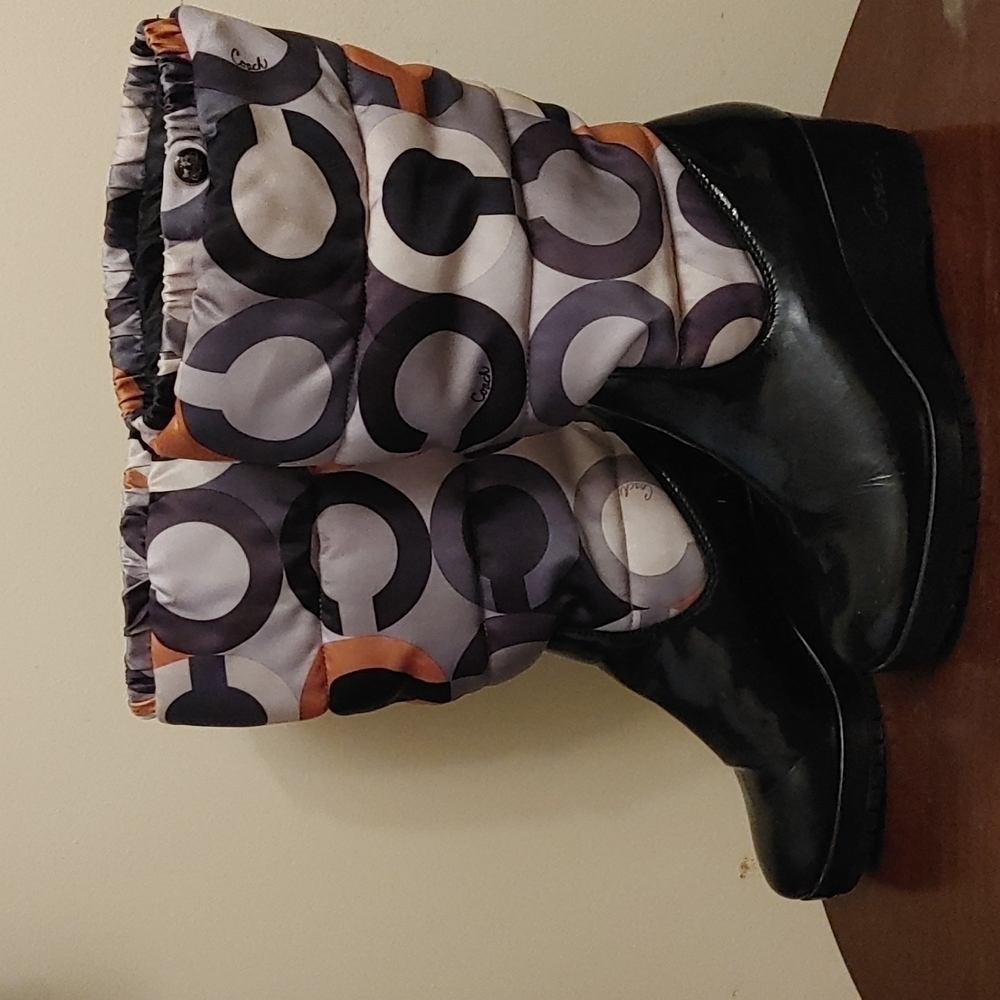 Coach Charm Signature Wedge Rain, Snow, Winter Boots Size 9.5